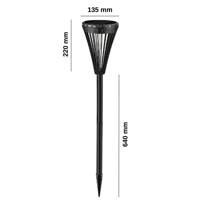 15W Solar Bahçe Armatürü ; 300lm ; 3200K-RGB