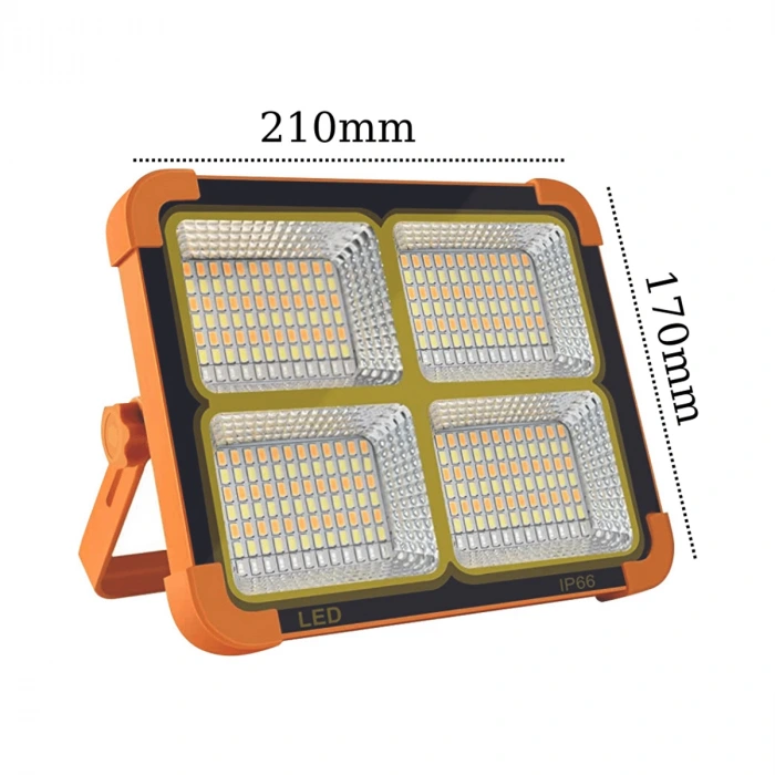 200W Solar Mobil Projektör ; 1200lm ; 6500K-3200K Seçmeli