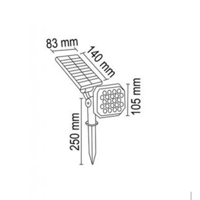22W Solar Çim Armatürü ; 450lm-225lm ; 6500K-3200K-Yeşil