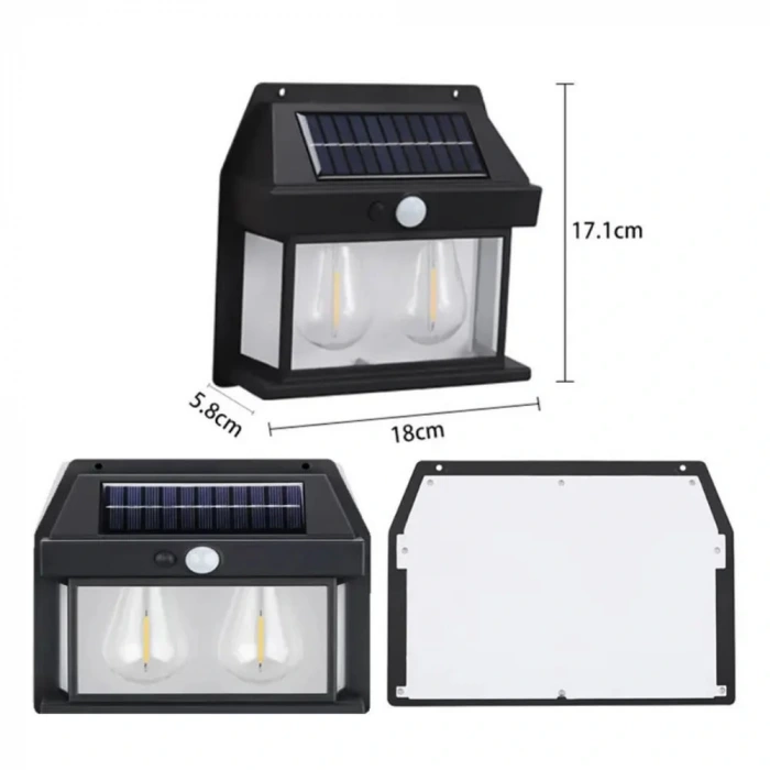 24W Solar Dekoratif Bahçe Armatürü ; Sensörlü ; 480lm ; 3200K