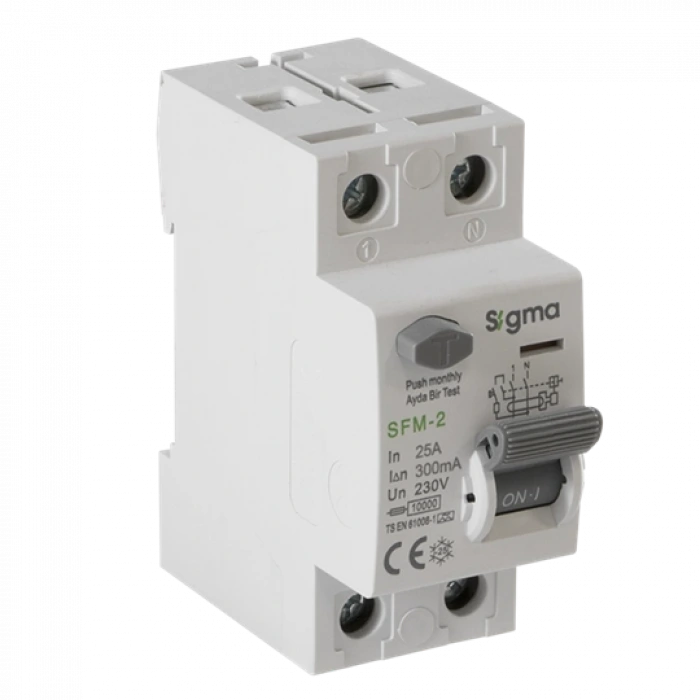 2x25A 300mA Kaçak Akım Koruma Şalteri (A Tipi) ; 10kA