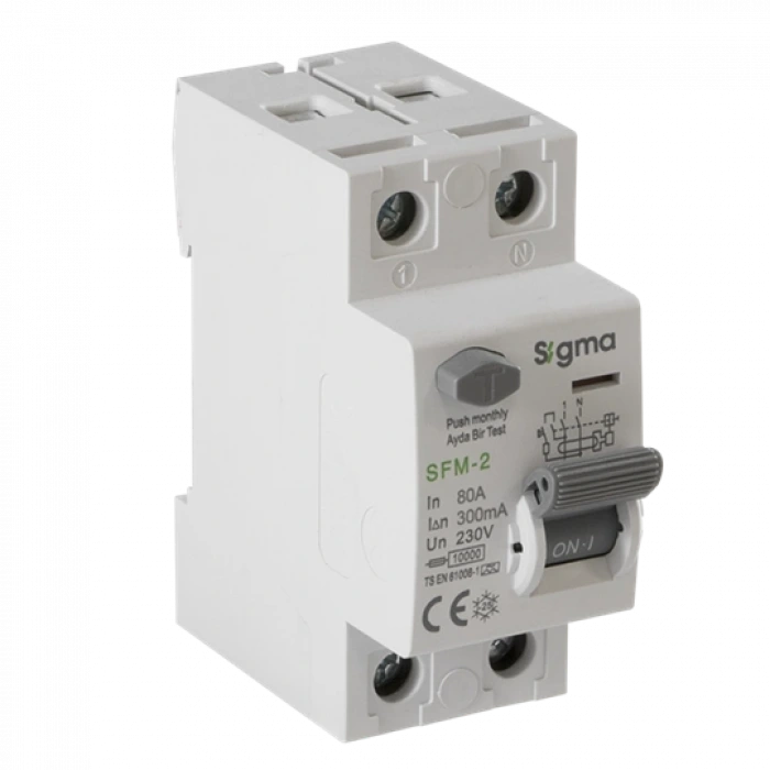 2x80A 300mA Kaçak Akım Koruma Şalteri (A Tipi) ; 10kA