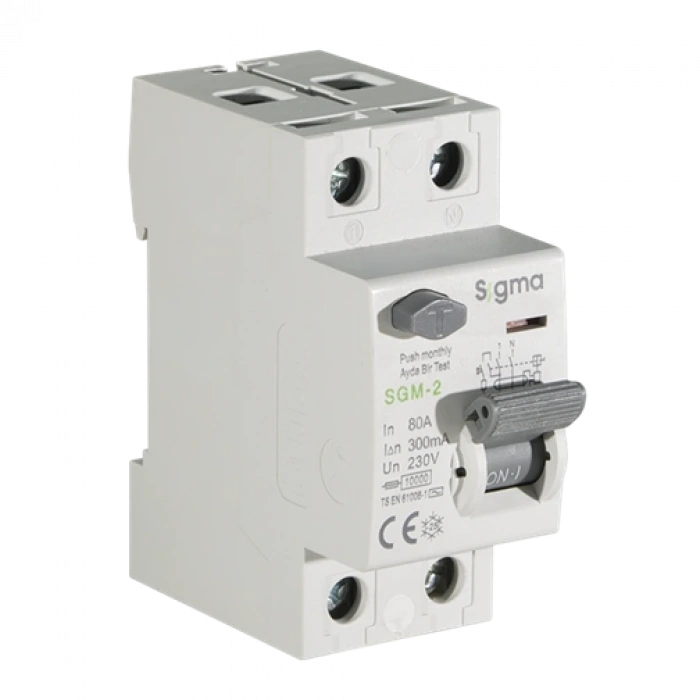 2x80A 300mA Kaçak Akım Koruma Şalteri (AC Tipi) ; 10kA