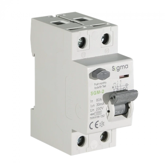 2x80A 30mA Kaçak Akım Koruma Şalteri (AC Tipi) ; 10kA