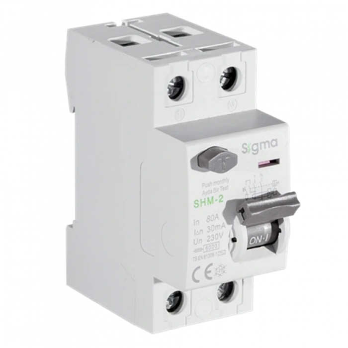 2x80A 30mA Kaçak Akım Koruma Şalteri (AC Tipi) ; 6kA
