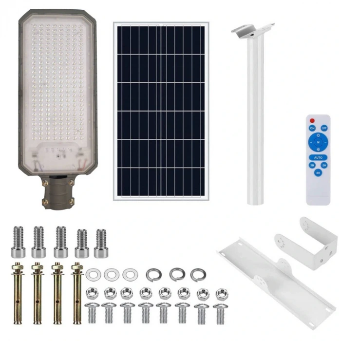 300W Solar Sokak Armatürü ; Kumandalı ; 7500lm ; 6500K