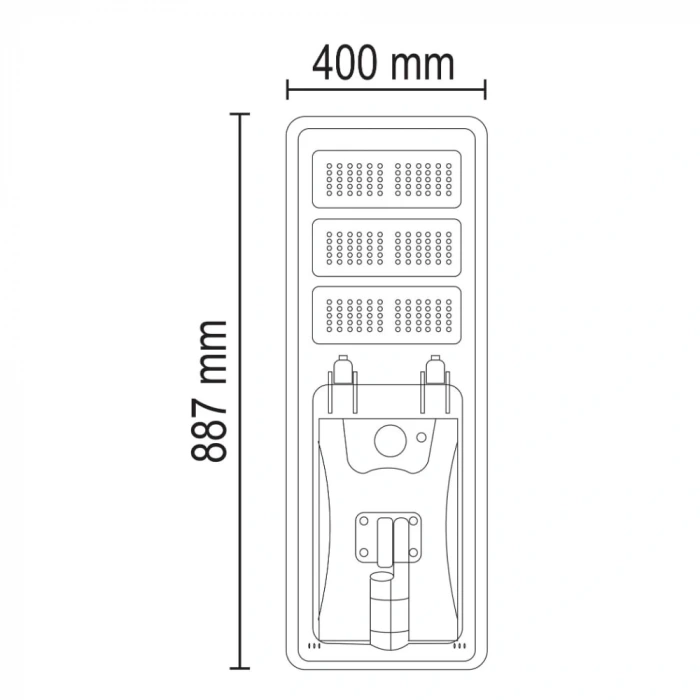 300W Solar Sokak Armatürü ; Sensörlü ; 7500lm ; 6500K