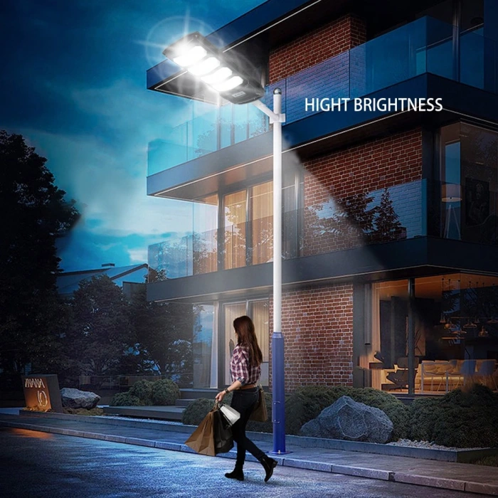 300W Solar Sokak Armatürü ; Sensörlü Ve Kumandalı ; 4800lm ; 6500K-3200K