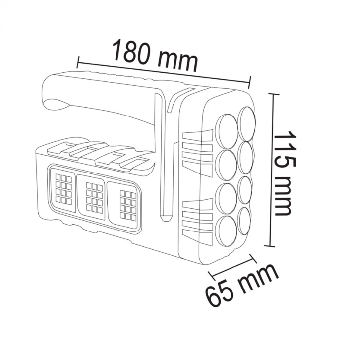 30W Şarj Edilebilir Solar Fener ; 480lm ; 6500K