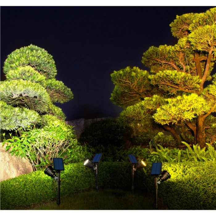 30W Solar Çim Armatürü ; 600lm-300lm ; 6500K-3200K-Yeşil-Amber