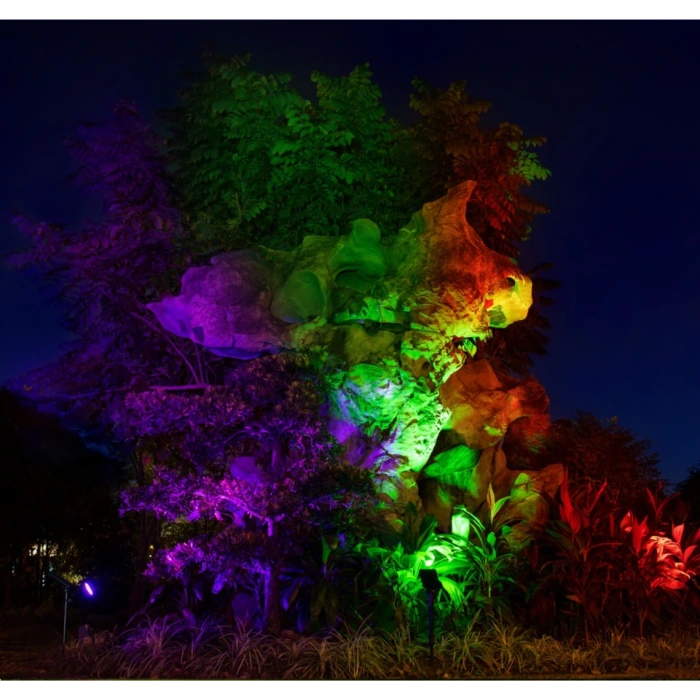 30W Solar Çim Armatürü ; 600lm-300lm ; RGB