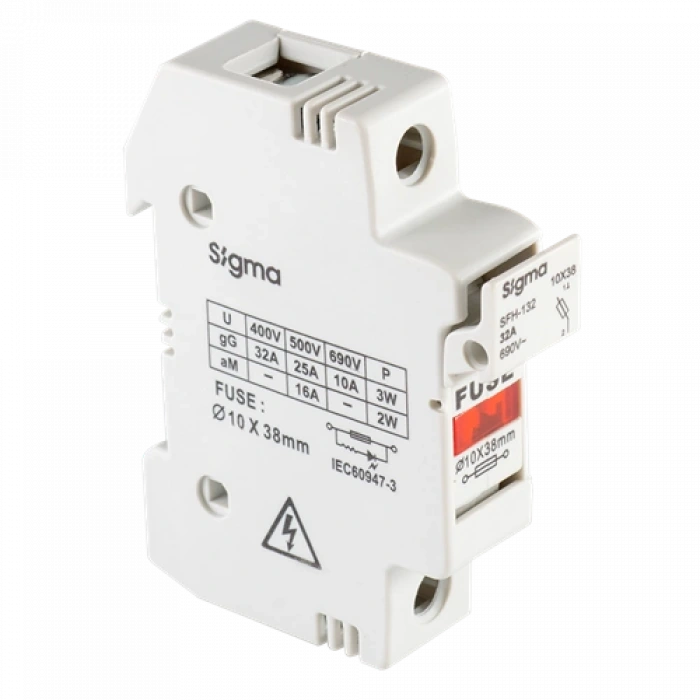 32A Silindirik (Kartuş) Sigorta Yuvası ; Kutup Sayısı : 1P+N