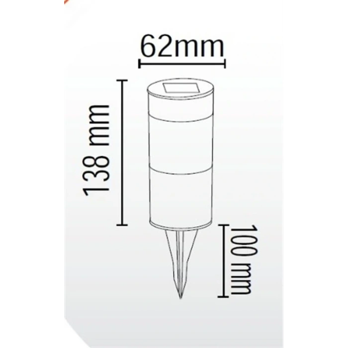3W Solar Dekoratif Bahçe Armatürü ; 50lm ; 6500K-3200K