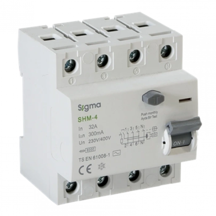 4x100A 300mA Kaçak Akım Koruma Şalteri (AC Tipi) ; 6kA