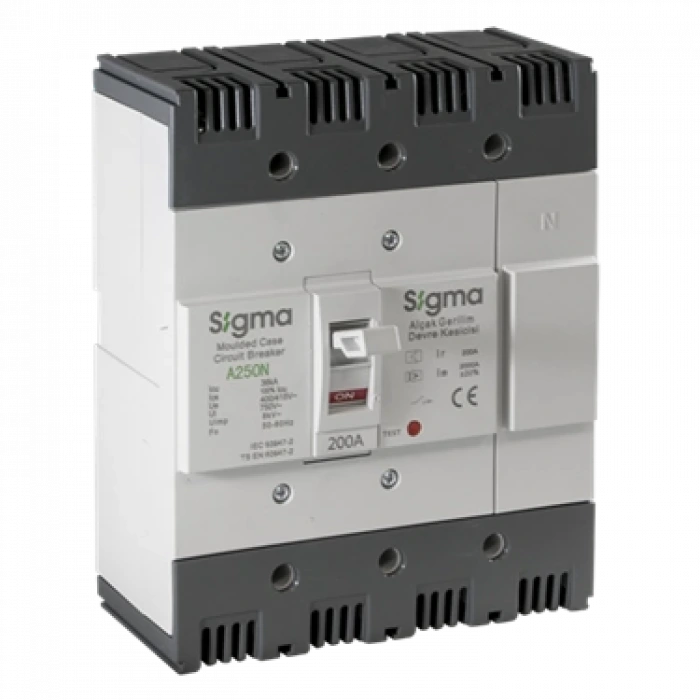 4x200A 4 Kutuplu Termik-Manyetik Açtırma Üniteli Sabit Tip AG Devre Kesici