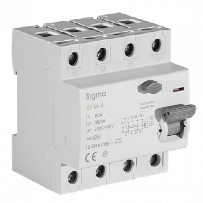 4x63A 30mA Kaçak Akım Koruma Şalteri (A Tipi) ; 10kA