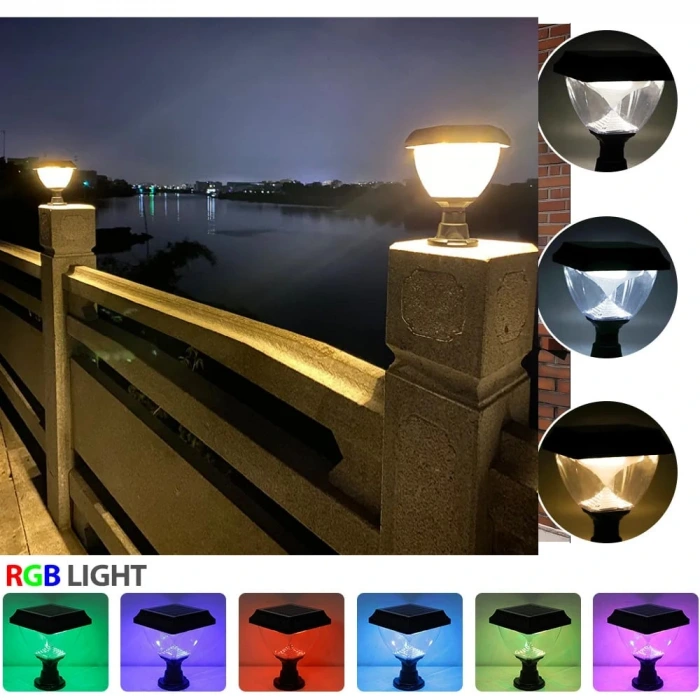 50W Solar Bahçe Armatürü ; Kumandalı ; 1000lm ; 6500K-3200K-RGB Seçmeli