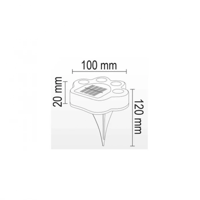 5W Solar Bahçe Armatürü ; 80lm ; 6500K-3200K