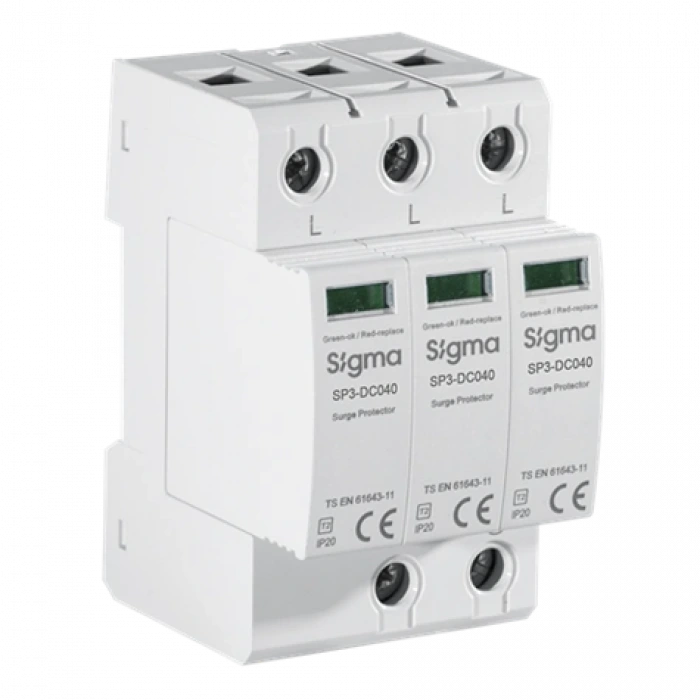 Alçak Gerilim Parafudr ; Tip:2 , C Sınıfı Sayaç Sonrası Kullanım için ; Kutup Sayısı :3