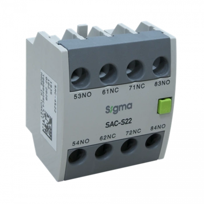 Mini Kontaktörler için Yardımcı Kontak Bloğu ; 2NO+2NC ; Üst