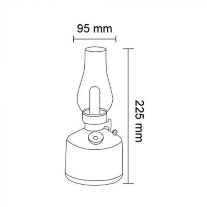 Parfümlü Nostalji Şarjlı Masa Lambası ; Alev+RGB