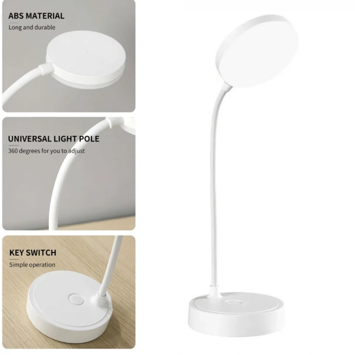 Şarjlı Dokunmatik Masa Lambası ; Dimmer Özellikli ;6500K-4000K-3200K