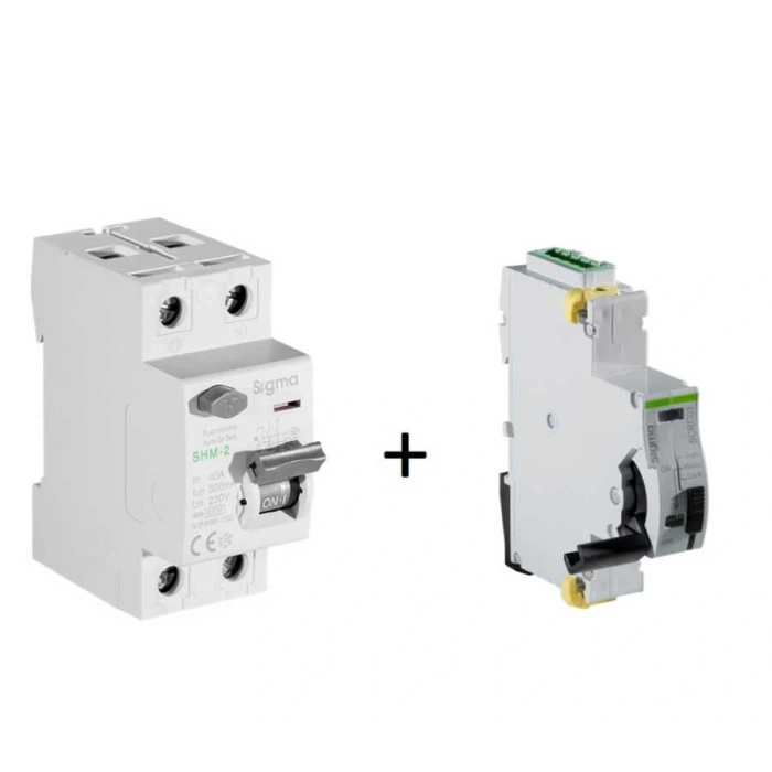 SCRC03 Otomatik Yeniden Kurma Ünitesi + 2x40A 300mA Kaçak Akım Rölesi