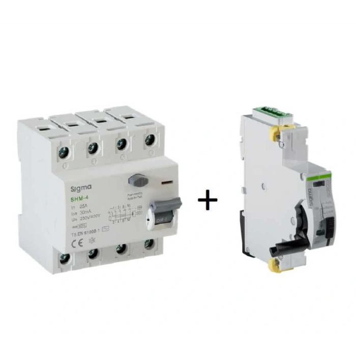 SCRC03 Otomatik Yeniden Kurma Ünitesi + 4x25A 30mA Kaçak Akım Rölesi
