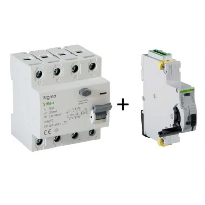 SCRC03 Otomatik Yeniden Kurma Ünitesi + 4x63A 300mA Kaçak Akım Rölesi
