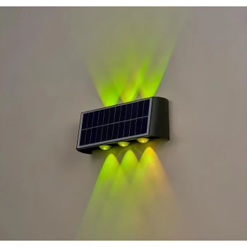 12W Solar Duvar Apliği ; 200lm ; RGB