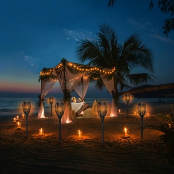 15W Solar Dekoratif Bahçe Armatürü ; 240lm ; Alev