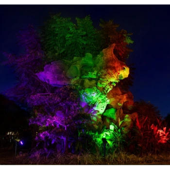 30W Solar Çim Armatürü ; 600lm-300lm ; RGB