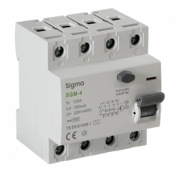 4x125A 300mA Kaçak Akım Koruma Şalteri (AC Tipi) ; 10kA