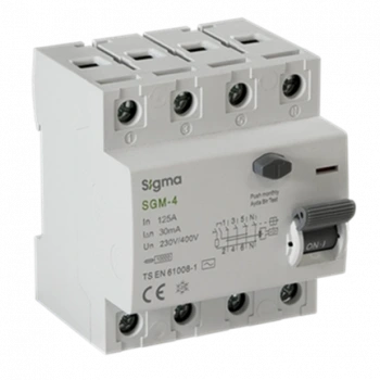 4x125A 30mA Kaçak Akım Koruma Şalteri (AC Tipi) ; 10kA