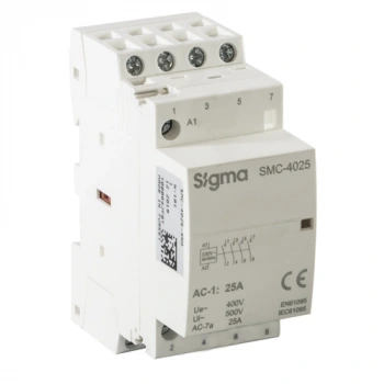 4x25A Modüler Kontaktör ; Kontak Yapısı : 4 NO Kontak