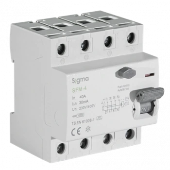 4x40A 30mA Kaçak Akım Koruma Şalteri (A Tipi) ; 10kA