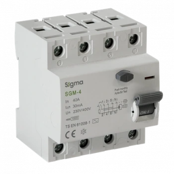 4x40A 30mA Kaçak Akım Koruma Şalteri (AC Tipi) ; 10kA