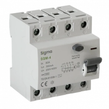 4x80A 300mA Kaçak Akım Koruma Şalteri (AC Tipi) ; 10kA