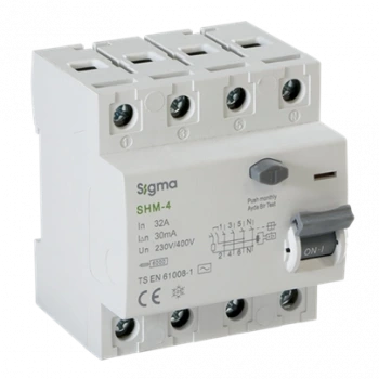 4x80A 30mA Kaçak Akım Koruma Şalteri (AC Tipi) ; 6kA