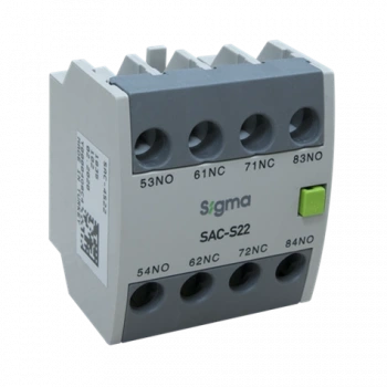 Kontaktörler için Yardımcı Kontak Bloğu ; SCG-9…SCG-100 için ; 1NO+3NC ; Üst