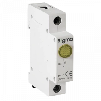 Ledli Ray Tipi Sinyal Lambası 220 V AC ; Renk: Sarı