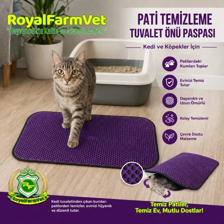 Royalfarmvet Elekli Tuvalet Önü Kedi Köpek Paspası (40x60)