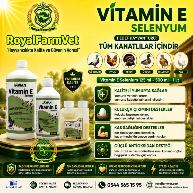 Vitamin E Selenyum 125 Ml. Kafes Kuşları ve Tüm Kanatlılar İçin Yumurta Verim Arttırıcı