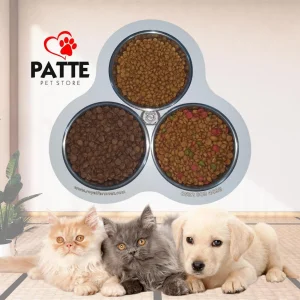 Kedi ve Köpekler İçin Üçlü Mama veya Su Kabı