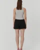 Kuşgözü Detaylı Şort Etek Siyah