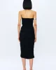 Düğüm Detaylı Straplez Elbise Siyah