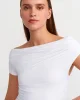 Asimetrik Yaka Top-Beyaz