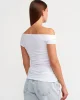 Asimetrik Yaka Top-Beyaz
