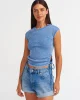 Basic Denim Şort-Koyu Mavi
