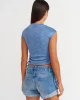 Basic Denim Şort-Koyu Mavi